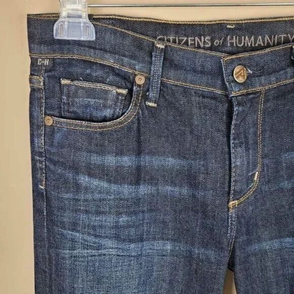Citizens Of Humanity Size 28 Elson Medium Rise Straight Leg Cropped Blue - Picture 7 of 12